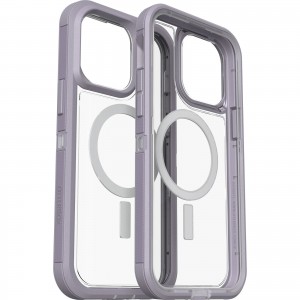 OtterBox Apple iPhone 14 Pro Max Defender Series XT Clear Case with MagSafe - Lavender Sky (Purple) (77-90069), 5x Military Standard Drop Protection