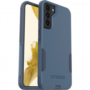 OtterBox Samsung Galaxy S22+ 5G (6.6') Commuter Series Antimicrobial Case - Rock Skip Way (Blue) (77-86394), 3X Military Standard Drop Protection