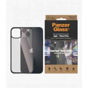 PanzerGlass Apple iPhone 14 Plus ClearCase - Black Edition (0407), 2X Military Grade Standard, Wireless Charging Compatible, Scratch Resistant
