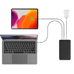 Cygnett Chargeup Pro 20K mAh USB-C Laptop Power Bank - Black (CY2220PBCHE), 45W USB-C Power Delivery, USB-C to USB-A Cable, Charge 3 Devices At Once