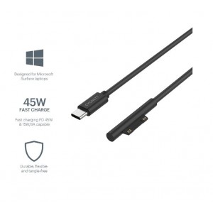 CYGNETT ESSENTIAL USB-C TO SURFACE CABLE CHARGER - BLACK