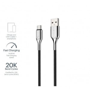 CYGNETT ARMOURED 2.0 USB-C TO USB-A (3A-60W) CABLE 2 meter