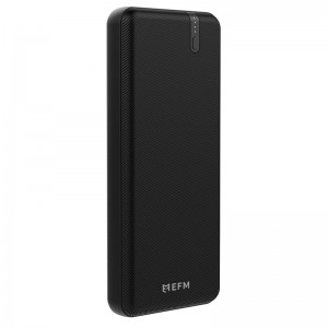 EFM 20000mAh Portable Power Bank-Black With Type C PD18W and QC3.0 Dual USB-A Ports,With DST Smart Charge and PD18W, Portable charge on-the-go
