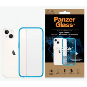 PanzerGlass Apple iPhone 13 ClearCase - Bondi Blue Limited Edition (0331), AntiBacterial, Military Grade Standard, Scratch Resistant, Anti-Yellowing