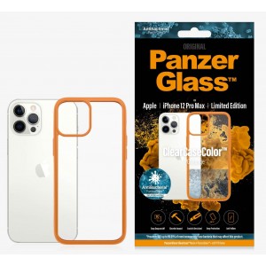 PanzerGlass Apple iPhone 12 Pro Max ClearCase - Orange Limited Edition (0284), AntiBacterial, Scratch Resistant, Soft TPU Frame, Anti-Yellowing