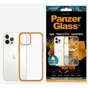 PanzerGlass Apple iPhone 12 / iPhone 12 Pro ClearCase - Orange Limited Edition (0283), AntiBacterial, Scratch Resistant, Soft TPU Frame