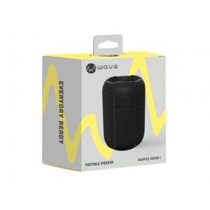 Wave Portable Speaker Shuffle Series I Black - Tough Wearing Fabric, Waterproof & Floats, Up to 12HRS Playback