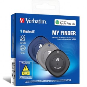 Verbatim 66929   Bluetooth Tracker My Finder Triple Pack - Black, Navy, Grey, IP66, IOS Iphone, Ipad, Macbook, Long Life, Pets, Kid Apple Find My