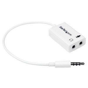 STARTECH MUYHSMFFADW WHITE HEADSET ADAPTER FOR HEADSETS WITH SEPARATE HEADPHONE / MICROPHONE PLUGS