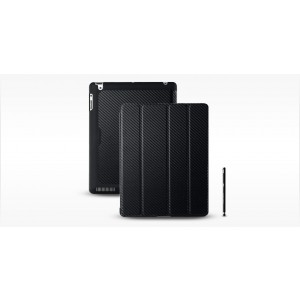 Coolermaster  iPad 3 Wakeup Black Folio Black Carbon with stylus (LS)