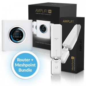 Ubiquiti Amplifi  Amplifi Router & 1x Mesh Point Bundle Pack Medium Size Home Or Office  1200 Sqm Coverage - Includes 1x AFi-R and 1x AFI-P-HD