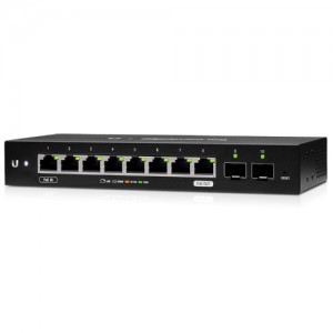 Ubiquiti Edgeswitch 10X - 8-Port Gigabit Switch 2 SFP Ports- 24v Passive PoE In and Out (Limited) - 20Gbps Switching Capacity