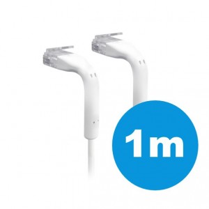 Ubiquiti U-Cable-Patch-1M-RJ45 UniFi Patch Cable Single Unit, 1m, White, End Bendable to 90 Degree, RJ45 Ethernet Cable, Cat6, Ultra-Thin 3mm Diameter
