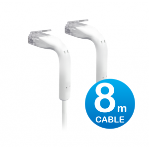 UniFi patch cable with both end bendable RJ45 8m - White