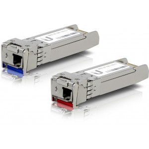 Ubiquiti UFiber  SFP+ Single-Mode Module 10G BiDi 2-pack - Same 10Gbps speed Less Cable Required (Single Strand and LC Connector)