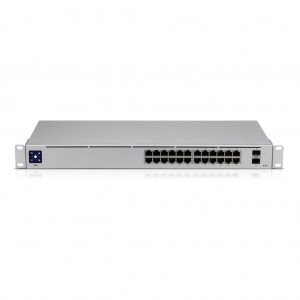 Ubiquiti UniFi 24 port Managed Gigabit Switch - 24x Gigabit Ethernet Ports with 2xSFP - Touch Display - Fanless - GEN2