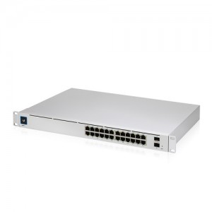 Ubiquiti UniFi 24 port Managed Gigabit Layer2 and Layer3 switch with auto-sensing 802.3at PoE+ and 802.3bt PoE SFP+  : Touch Display - 400W GEN2