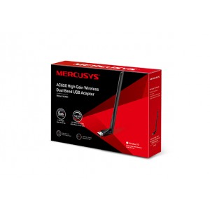 Mercusys MU6H AC650 High Gain Wireless Dual Band USB Adapter 200Mbps@2.4GHz 433Mbps@5GHz