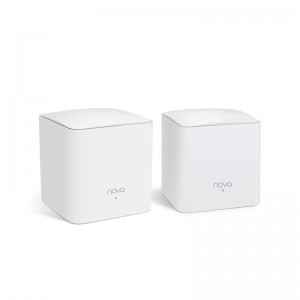 Tenda Nova MW5s 2-pack AC1200 Whole-Home Mesh WiFi System, 230 Square Meters, 867Mbps/300Mbps, MI-MIMO, SSID Broadcast, Beamforming, Smart QoS