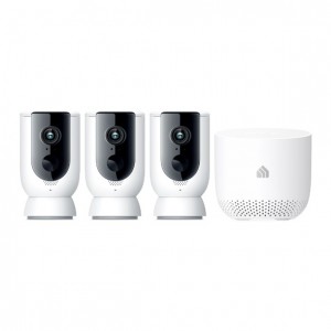 TP-Link Kasa Smart Wire-Free Camera System KC300S3 3x Camera, 1x Hub, 1080p Full HD, Weatherproof, Flexible Placement, 2 Way Audio Rechargable Battery