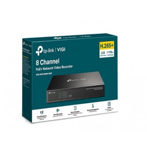 TP-LINK VIGI NVR1008H-8MP 8 Channel PoE+ Network Video Recorder, 113W PoE Budget, H.265+, 4K Video Output & 16MP Decoding Capacity (HDD Not Included)