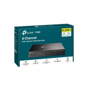TP-LINK VIGI NVR1008H-8P 8 Channel PoE+ Network Video Recorder, 53W PoE Budget, H.265+, 4K Video Output & 16MP Decoding Capacity (HDD Not Included)