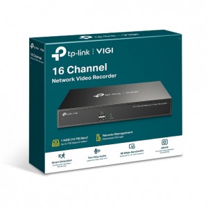 TP-LINK VIGI NVR1016H 16 Channel Network Video Recorder, 24/7 Continuous Recording, Up To 10TB, 16 Channel Live View, UpTo 8MP (HDD Not Included)