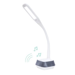 mbeat actiVIVA LED Desk Lamp with Bluetooth Speaker - 12V 1.5A 5W/LED illumination Switches/Warm Cool Modes/Rubberized Flexible Neck/Touch Sensitive