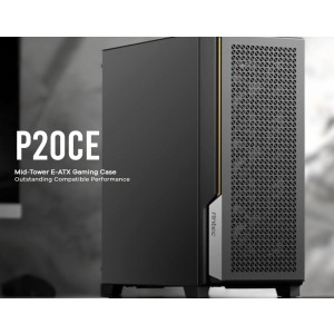 Antec P20CE E-ATX supports Dual CPU MB up to 300m, USB-C, Mesh, Air Filter, 3x PWM Fans, 4x HDD, 4 in 1 Splitter Fan Cable, Office and Corporate