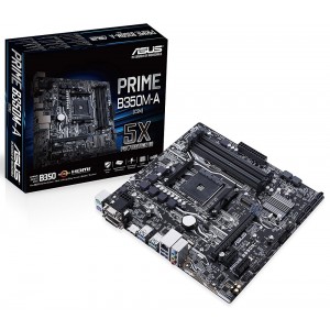 Asus Prime B350M-A mATX Motherboard AMD AM4 Ryzen DDR4 USB 3.1 HDMI DVI VGA M.2