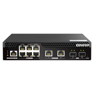 QNAP QSW-M2106PR-2S2T QSW-M2106R-2S2T,half-width rackmount L2 PoE Managed Switch with six 90-watt 2.5GbE PoE++ ports, two 90-watt 10GbE PoE++ ports and two 10GbE SFP+, 2 Yrs WTY