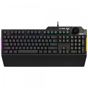 ASUS RA04 TUF GAMING K1 RGB Keyboard, Volume Knob, 19 Key Rollover, Spill Resistance, Programmable Keys