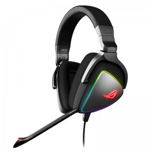ASUS ROG DELTA CORE Headset, Hi-Res, 3.5mm, Non-RGB, D Shape Ear Cushion, Ear Controls, PC, PS4, Xbox One, Nintendo Switch and Mobile Devices