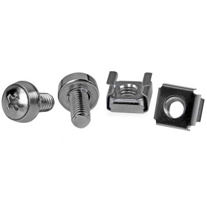 STARTECH CABSCREWM6 M6 MOUNTING SCREW + CAGE NUTS FOR SERVER RACK CABINET, 50PK, NICKEL-PLATED