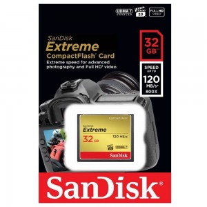 SANDISK SDCFXSB-032G 32GB Extreme CompactFlash Card with (write) 85MB/s and (Read)120MB/s -