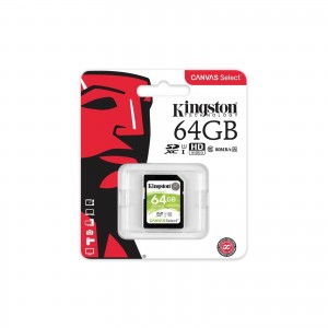Kingston 64GB SD UHS-I Canvas Select 80MB/s Class 10 Memory Card SDS/64GB