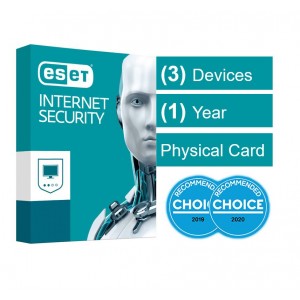ESET Internet Security (Advanced Protection) OEM 3 Devices 1 Year Download - Includes 1x Physical Printed Download Card