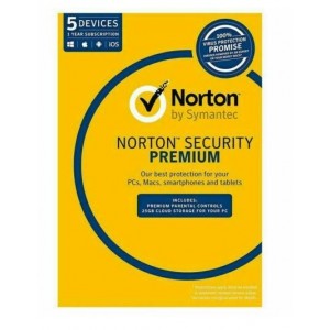 Norton Premium, 25GB, 1 User, 5 Devices, 12 Months, PC, MAC, Android, iOS, DVD, Non-Subscription
