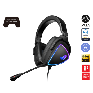 ASUS ROG DELTA S Lightweight USB-C Gaming Headset with AI noise-canceling mic, MQA rendering technology, RGB lighting, PC, Switch & PS5