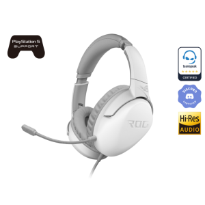 ASUS ROG STRIX GO CORE Moonlight White Gaming Headset For PC, Mac, Mobile, PS5, XBox, Foldable Design, 252g, Physical Controls, TeamSpeak/Discord Supp