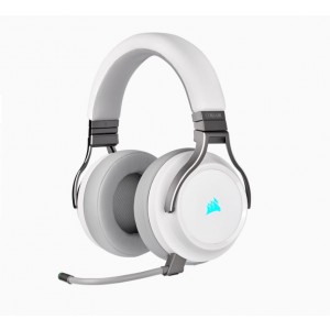 Corsair Virtuoso Wireless RGB White 7.1 Headset. High Fidelity Ultra Comfort, supports USB and 3.5mm Gaming Headset