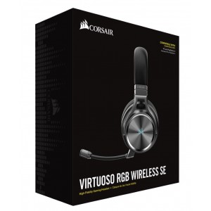 Corsair Virtuoso Wireless RGB SE Gunmetal 7.1 Headset. High Fidelity Ultra Comfort, Broadcast Grade Microphone,  supports USB and 3.5mm Gaming Headset
