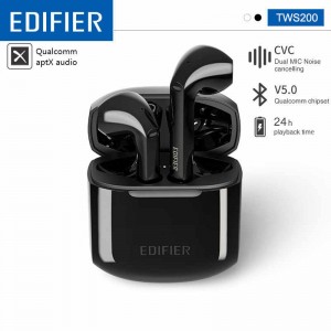 Edifier TWS200 TWS Wireless Earbuds Bluetooh 5.0 aptX Codec with Dual Microphone 24h playback time Noise Cancellation