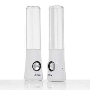 Water Dancing Speakers 2x USB Powered LED Water Fountain PC iPhone iPod (White)