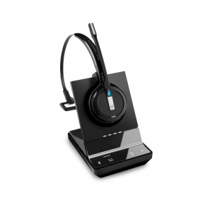 EPOS | Sennheiser Impact SDW 5016 DECT Wireless Office Monoaural Headset w/ base station, for PC, Desk Phone & Mobile, Included BTD 800 Dongle, 3-in-1