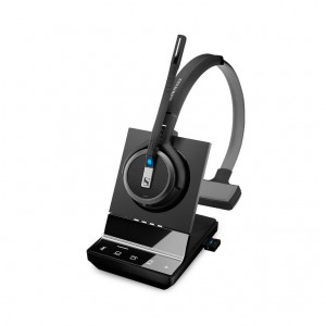 EPOS | Sennheiser Impact SDW 5036 DECT Wireless Office Monoaural  Headset w/ base station, for PC, Desk Phone & Mobile, Included BTD 800 Dongle