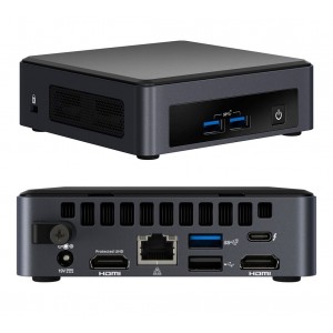 Intel NUC 8 Pro Kit Mini PC i3-8145U 2xDDR4 SODIMM M.2 SSD 24x7 3xDisplays 2xHDMI DP1.2 USB-C Thunderbolt 3 4xUSB GBLAN WiFi5 BT5 VESA~Power Cord Requ