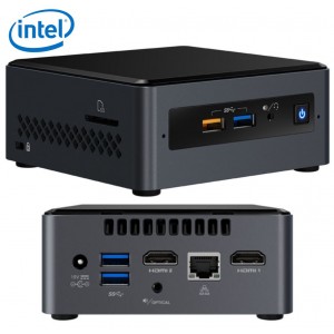 Intel NUC mini PC J4005 2.7GHz 2xDDR4 SODIMM 2.5' HDD 2xHDMI 2xDisplays GbE LAN WiFi BT 4xUSB3.0 2xUSB2.0 for Digital Signage POS no power cord~Power
