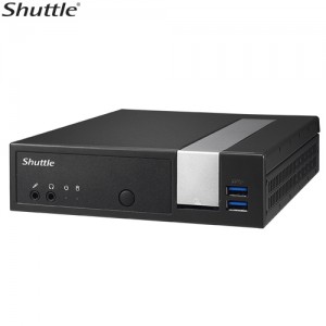 Shuttle DX30 Slim Mini PC 1.3L - Fanless 4K 3xDisplays Celeron J3355 2xDDR3L SODIMM 2.5' M.2 HDMI DP 2x RS232 GbE LAN WoL WiFi VESA 24/7 2xUSB3 4xUSB2