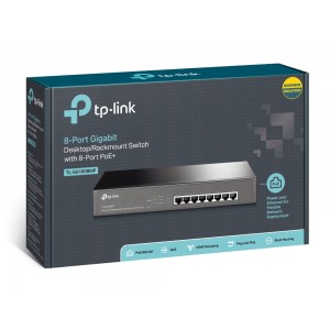 TP-Link 8-Port POE+ Gigabit Desktop Rackmount Switch TL-SG1008MP